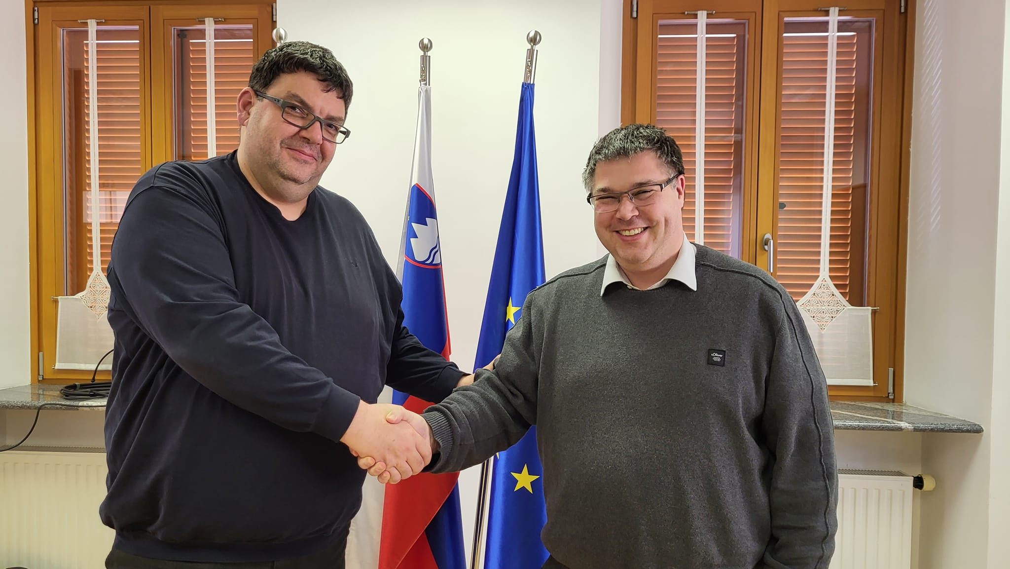 Tomaž Vencelj in Miha Stegel, predsednik in podpredsednik Sveta regije Severna Primorska_Foto Posoški razvojni center